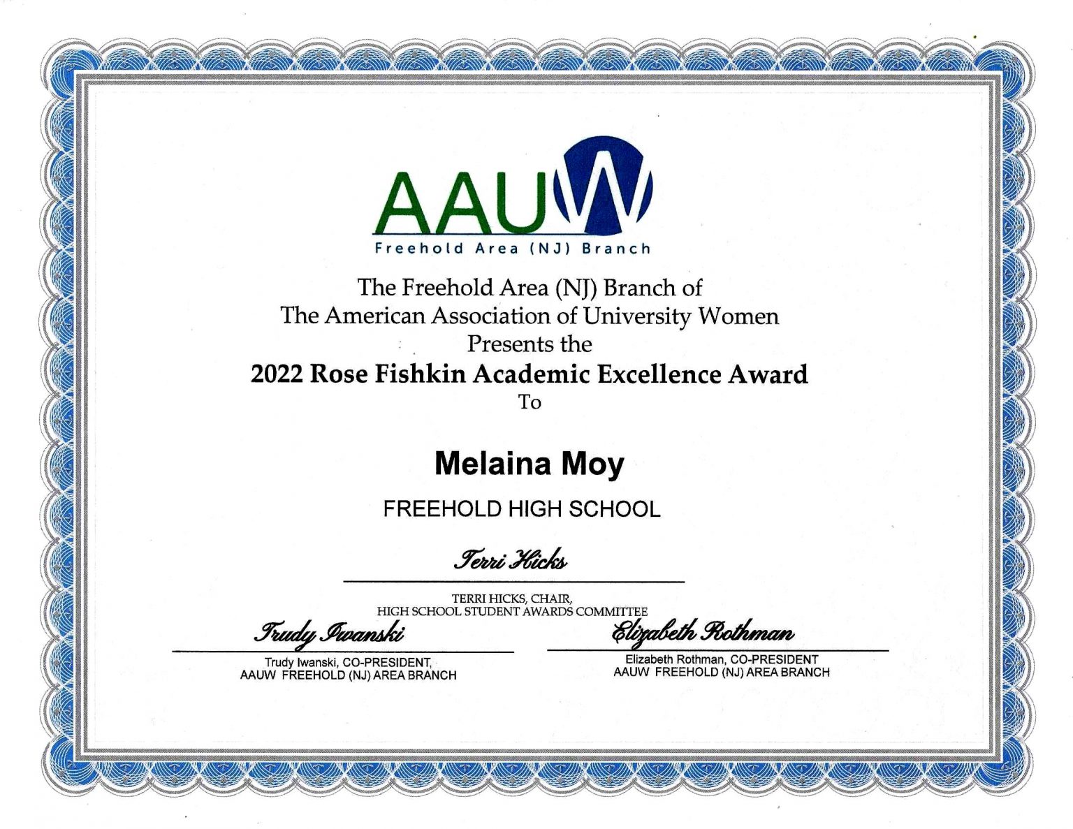AAUW Scholarships | Freehold Area (NJ) Branch